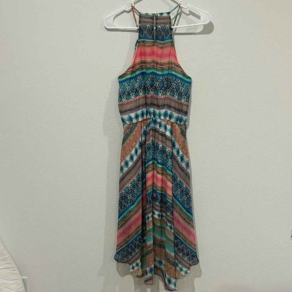 Multicolor Geometric High-Low Dress - Picture 4 of 4
